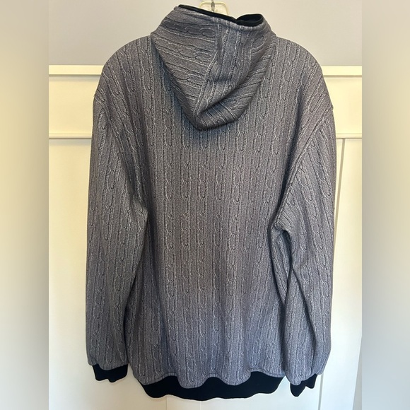 Vintage trompe l'oeil cable knit full zip hoodie - Picture 6 of 6